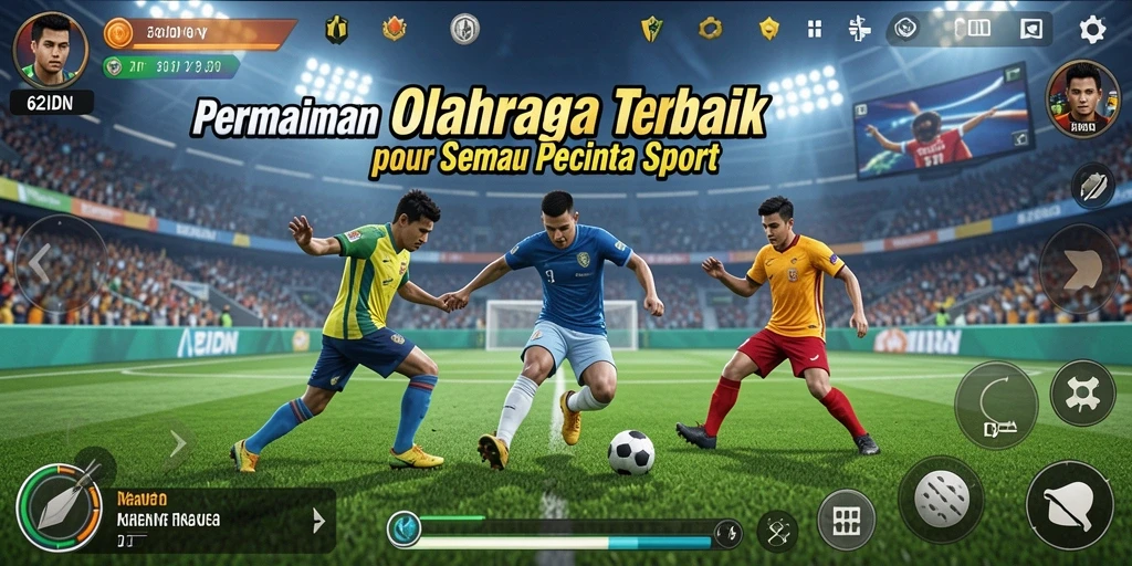 Tampilan gameplay seru dalam aplikasi 62IDN yang penuh aksi olahraga.