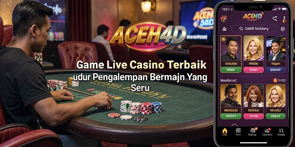 Screenshot gameplay ACEH4D dengan dealer langsung dan suasana yang menyerupai kasino nyata.