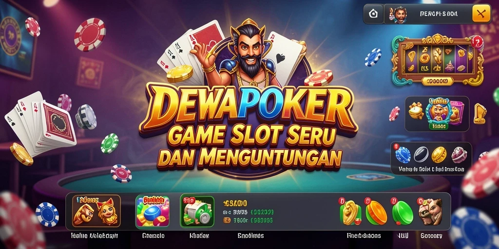 Gameplay menarik DEWAPOKER dengan tema Slot yang seru.
