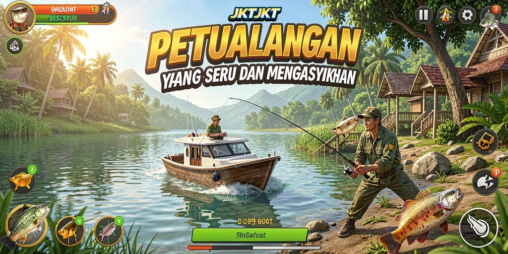 Tangkapan layar gameplay menunjukkan pengalaman memancing yang mendalam dan seru.