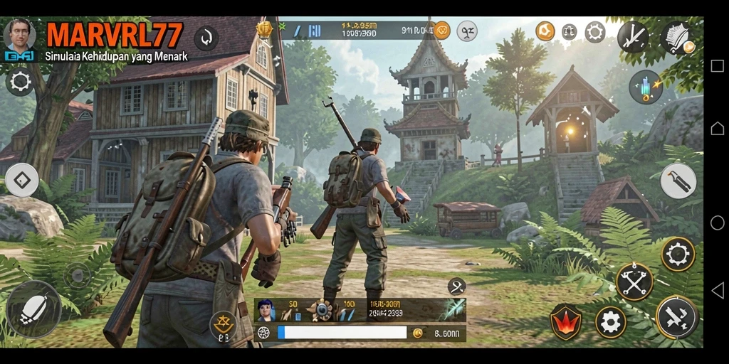 Tampilan gameplay MARVRL77 yang menawan dalam simulasi kehidupan virtual.