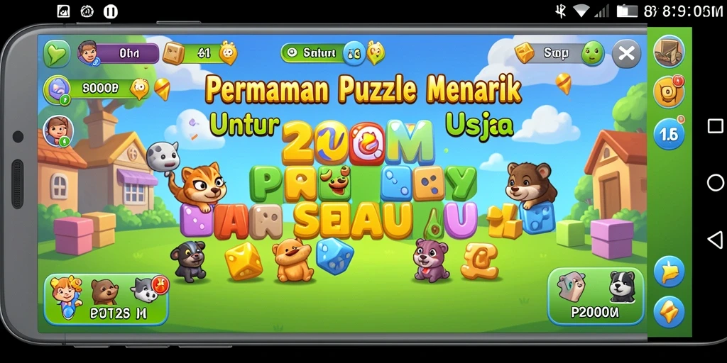 Tampilan menarik dari gameplay P200M dengan tantangan puzzle.