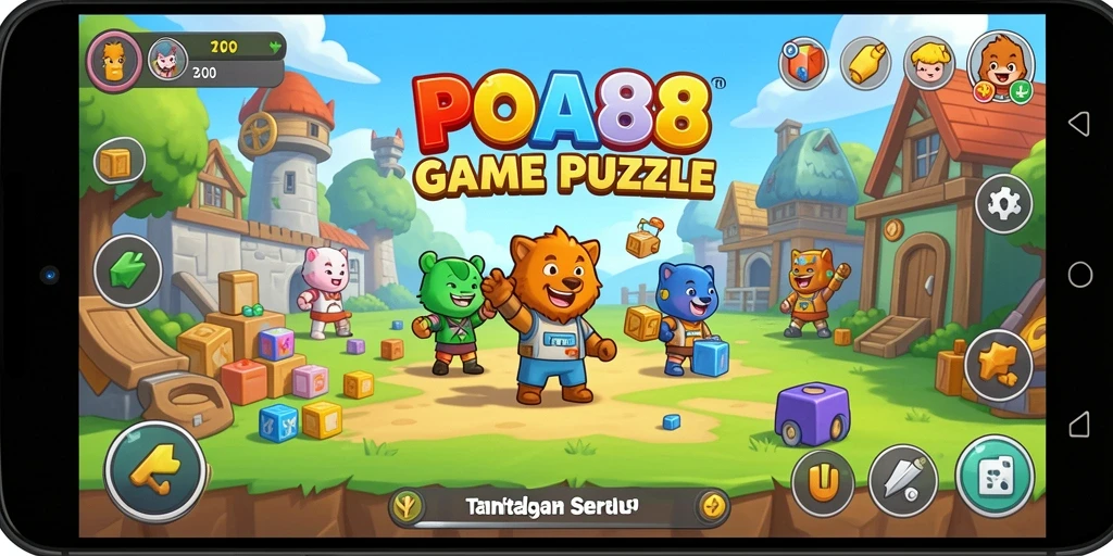 Tampilan gameplay seru dalam POA88 dengan tantangan puzzle.