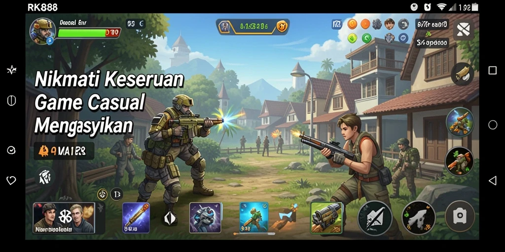 Tampilan gameplay RK88 yang penuh warna dan menarik.