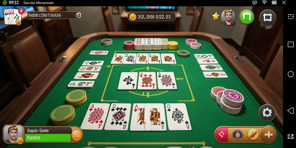 Screenshot utama RR33 menampilkan gameplay seru Gaple yang mengasyikkan.